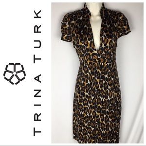 Trina Turk Animal Print Dress Size 6